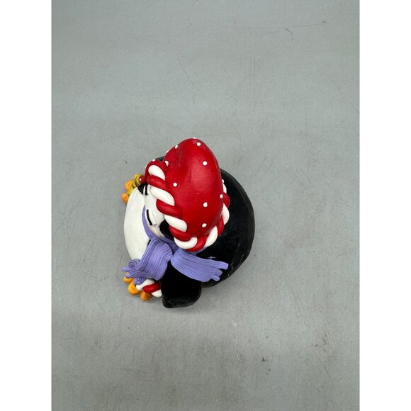 Christmas Handcrafted Clay Penguin Figurine Tia Lola 4/98 7" Tall READ - Picture 4 of 8